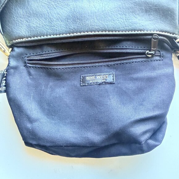 Nine West Y2K Shoulder Bag Prep Rally Small Black Faux Leather Handbag - Picture 11 of 11